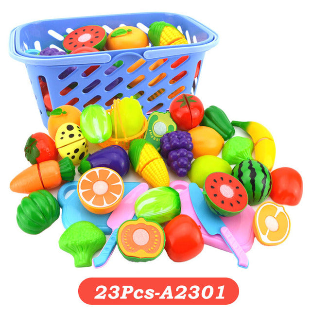 Pretend Play Toys Plastic Food Cutting Fruit Vegetable