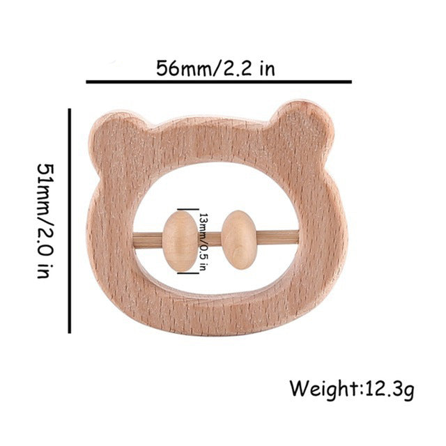 Baby Rattles Beech Ring Baby Teething Chew toys