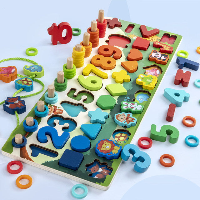 Math Toys Wooden Busy Board Teaching