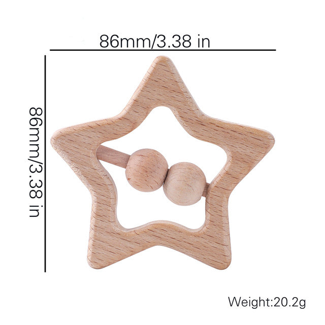 Baby Rattles Beech Ring Baby Teething Chew toys